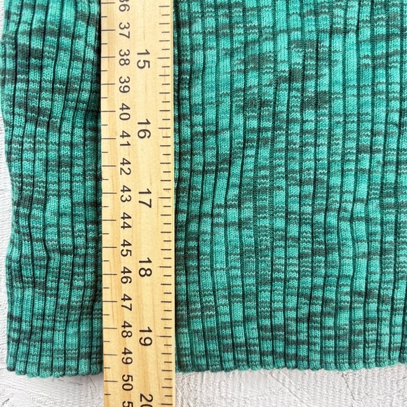 Rue21 Teal Ribbed Knit Collared V-Neck  Long Sleeve Sweater XL Grunge Punk 90s - Picture 5 of 6